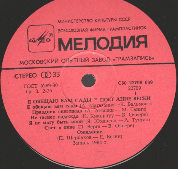 Анне Вески - Я обещаю вам сады