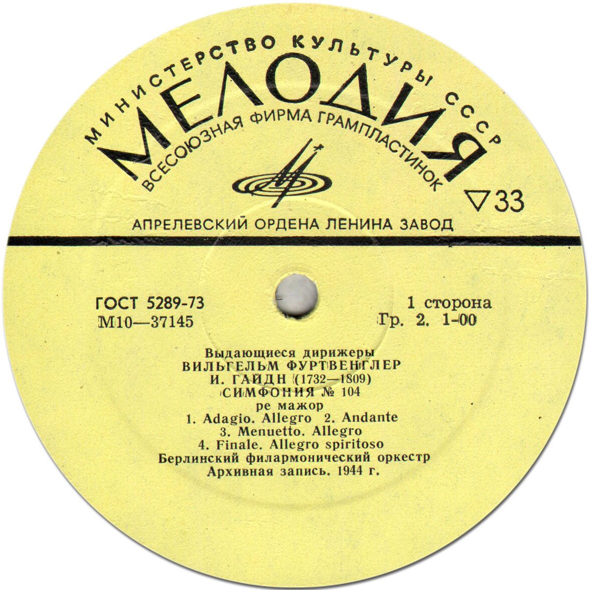 И. Гайдн, Л. Бетховен - Вильгельм Фуртвенглер