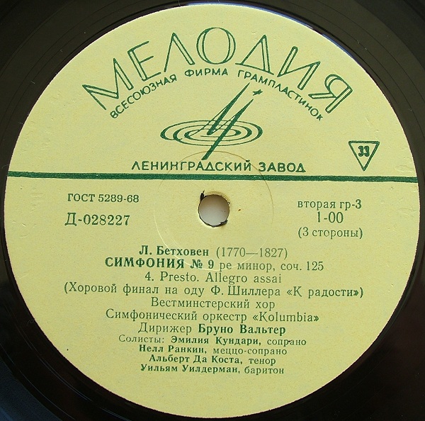 Л. БЕТХОВЕН Симфония №9 / А. БРУКНЕР  Te Deum (Б. Вальтер)