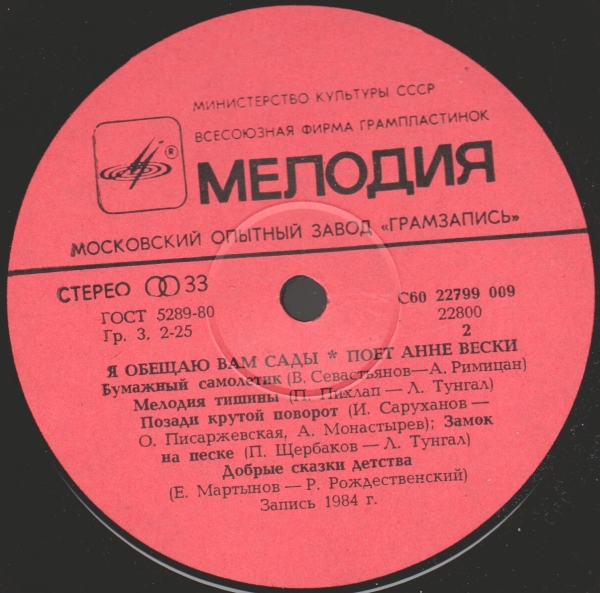 Анне Вески - Я обещаю вам сады