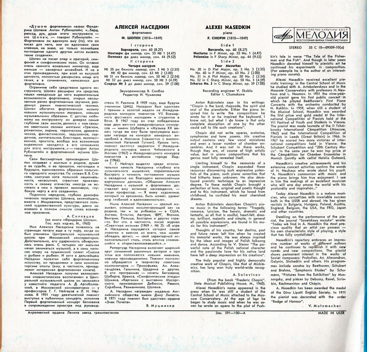 Ф. Шопен - НАСЕДКИН Алексей (ф-но)