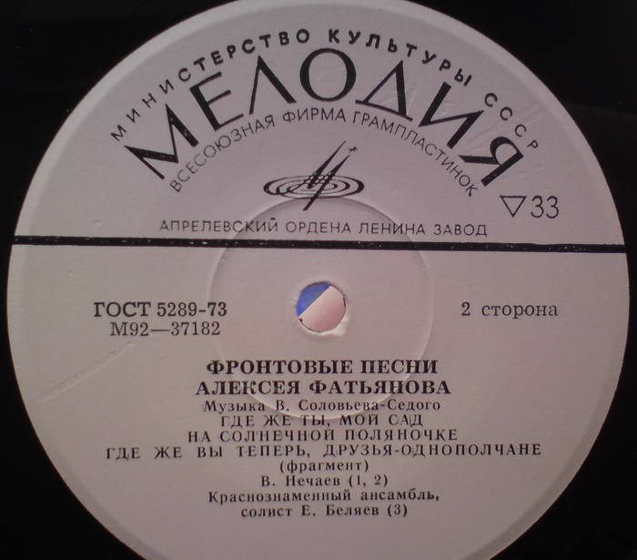 ФРОНТОВЫЕ ПЕСНИ АЛЕКСЕЯ ФАТЬЯНОВА