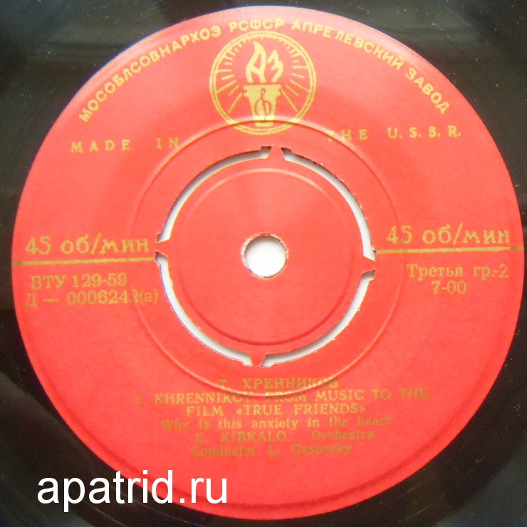 Т. ХРЕННИКОВ. Музыка к фильму "Верные друзья"