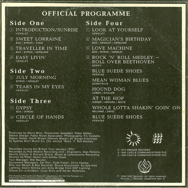 URIAH HEEP «Live. January 1973»