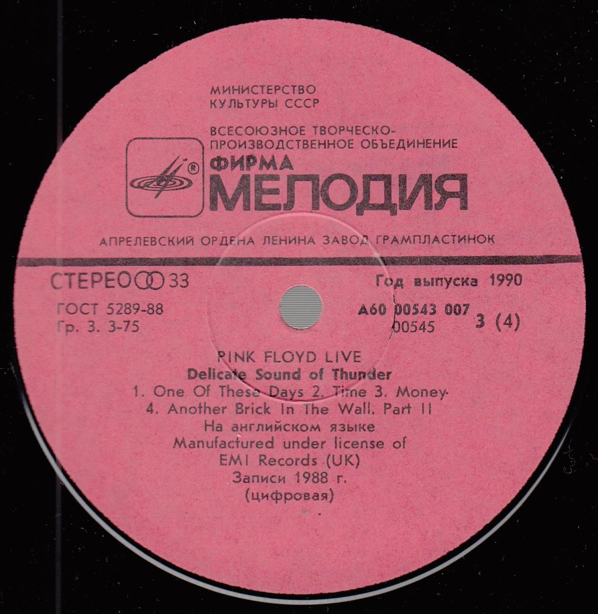 Pink Floyd. Delicate Sound of Thunder (live)