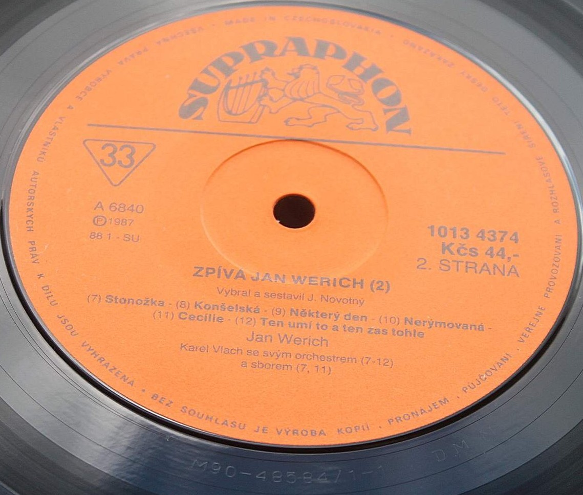 Zpiva Jan Werich 2 [по заказу чешской фирмы SUPRAPHON 1013 4374]