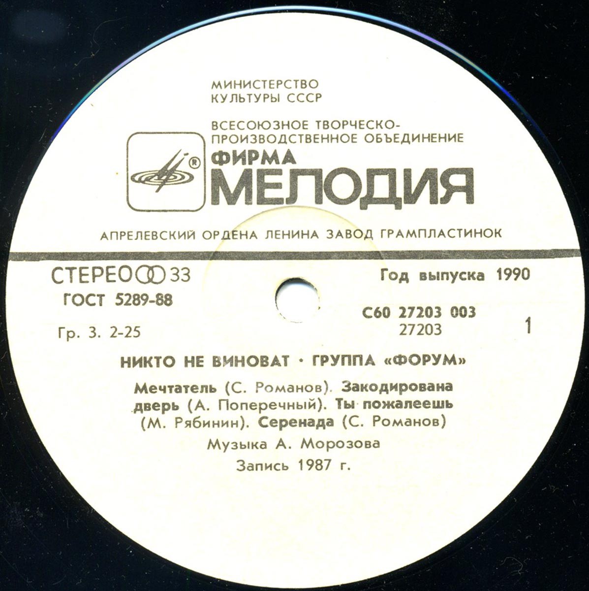 Группа "Форум". Никто не виноват