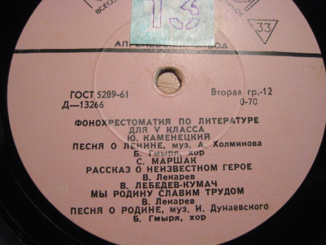 ФОНОХРЕСТОМАТИЯ по литературе для V класса (6/7)