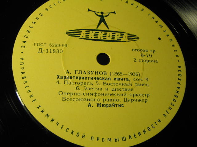 А. ГЛАЗУНОВ: Характеристическая сюита (А. Жюрайтис)