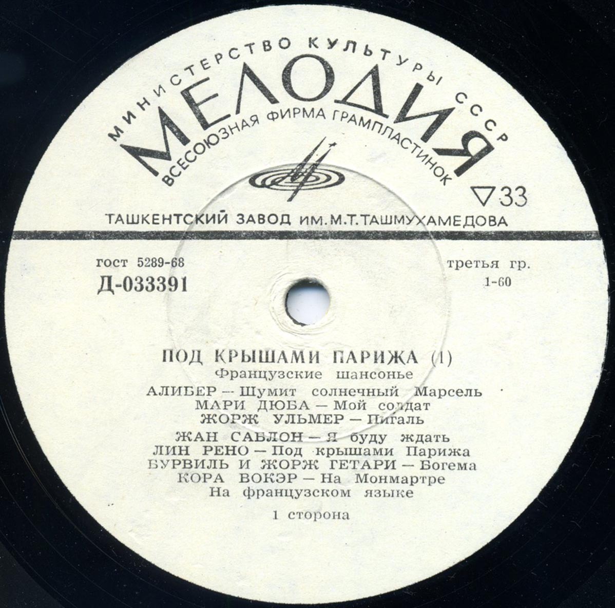 Под крышами Парижа 1. Французские шансонье