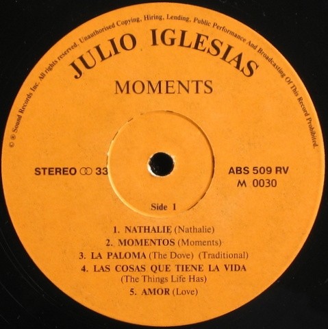 Julio IGLESIAS ‎— Moments