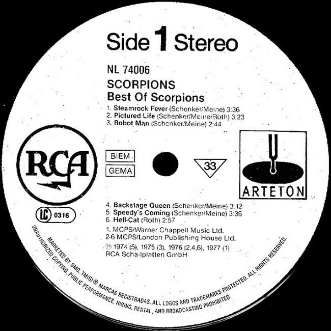 SCORPIONS «Best Of Scorpions, Vol. 1»