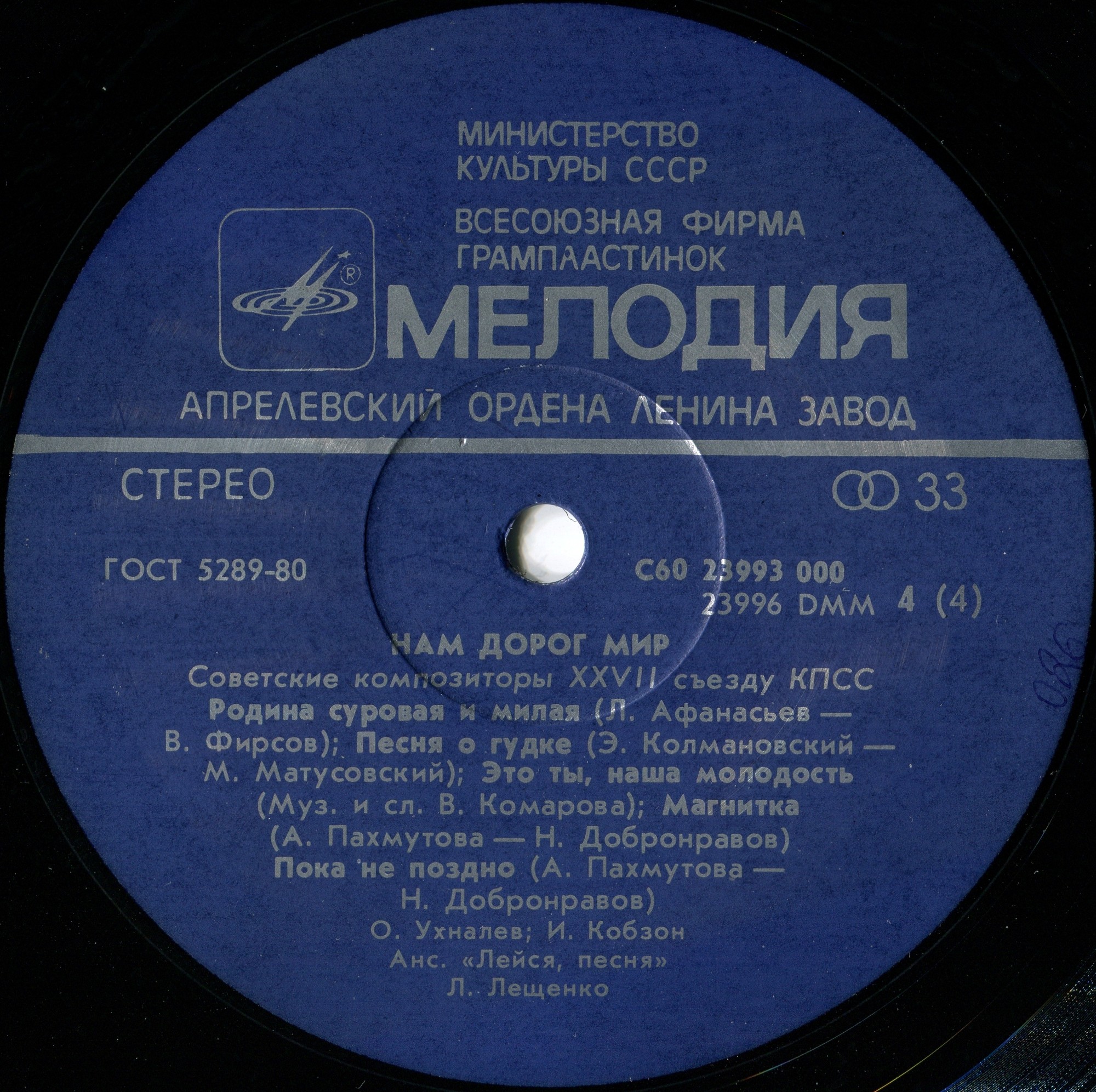 Нам дорог мир. Советские композиторы - XXVII съезду КПСС