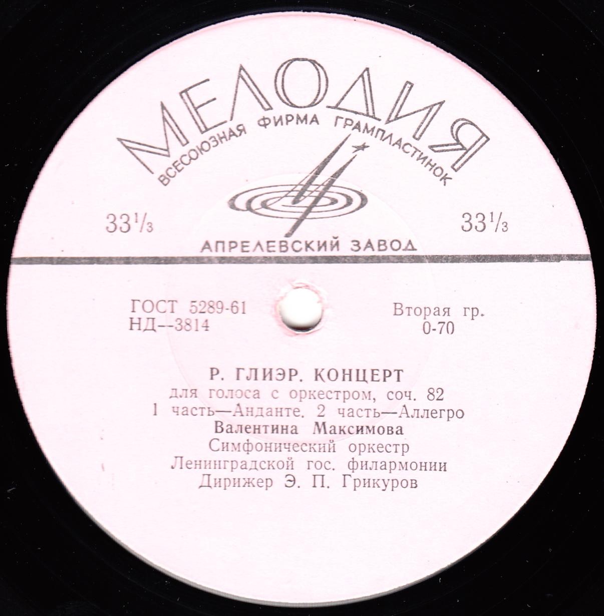 Р. Глиэр, С. Рахманинов