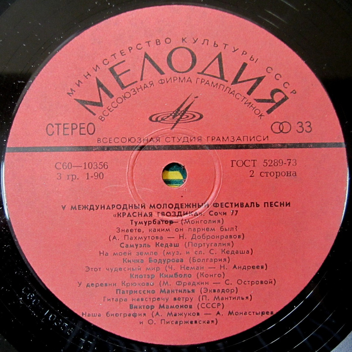 ПЯТЫЙ МЕЖДУНАРОДНЫЙ МОЛОДЕЖНЫЙ ФЕСТИВАЛЬ ПЕСНИ «КРАСНАЯ ГВОЗДИКА» (г. Сочи, 1977 г.).