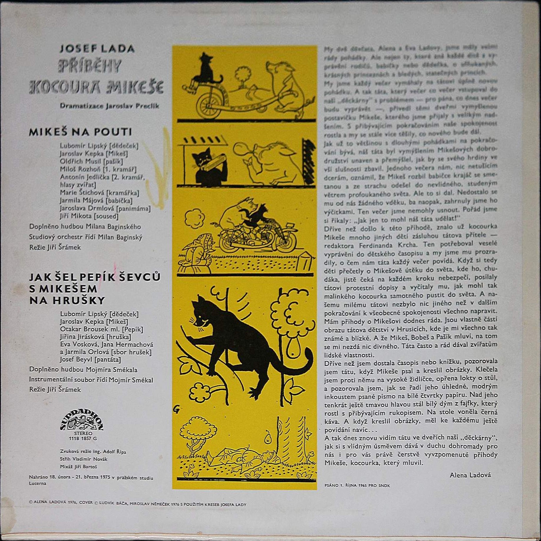 Josef Lada ‎– Příběhy Kocoura Mikeše  [по заказу чешской фирмы SUPRAPHON 1118 1857]