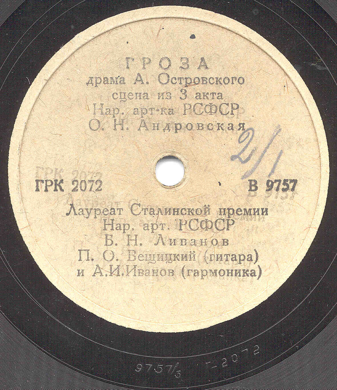 А. ОСТРОВСКИЙ. "Гроза", драма. Сцена из 3 акта