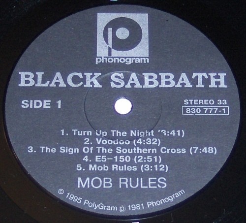 Black Sabbath ‎— Mob Rules