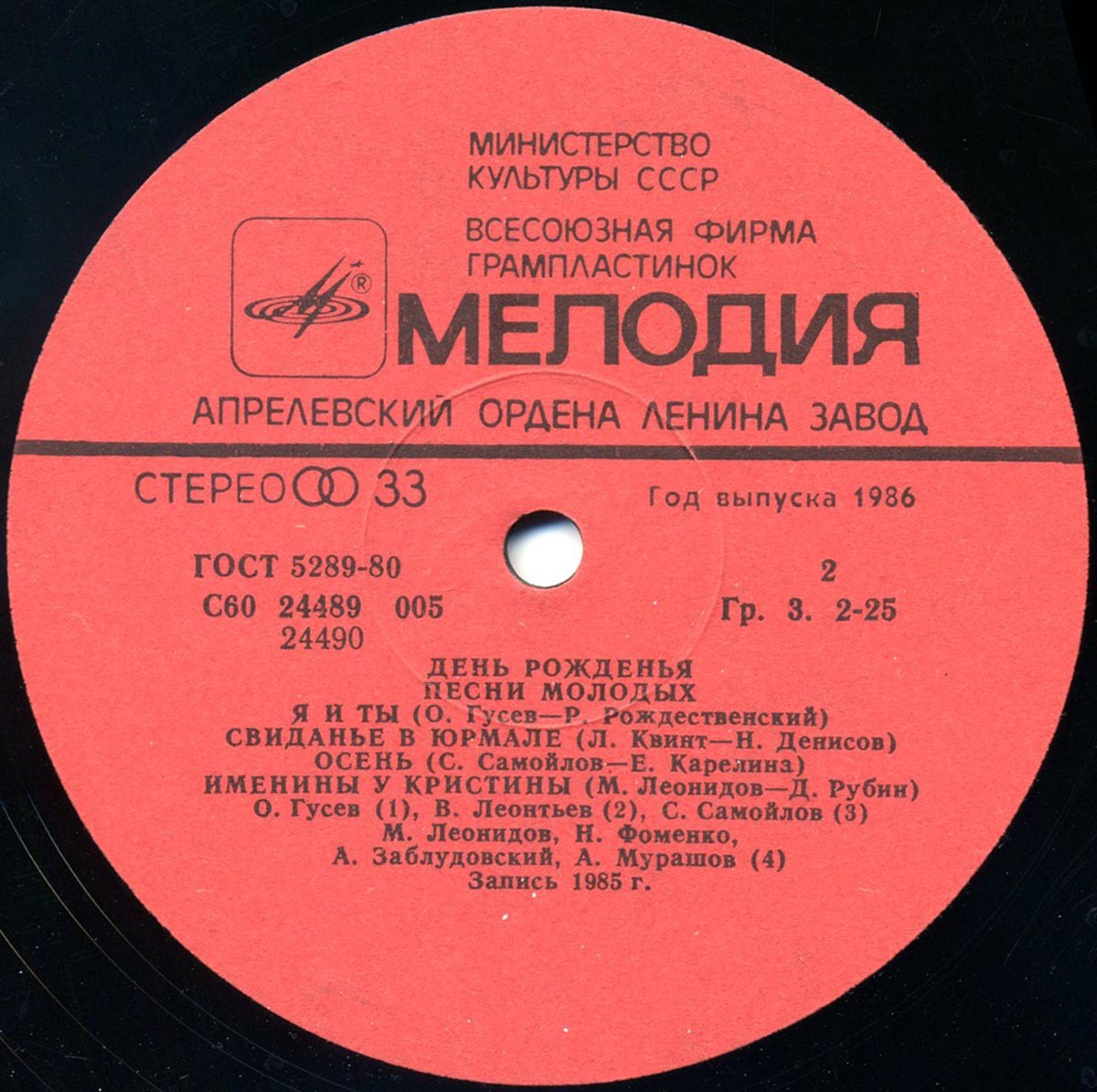 День рожденья. Песни молодых