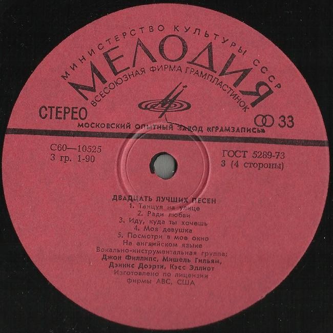 Вокально-инструментальная группа "Мамас энд Папас" - 20 лучших песен