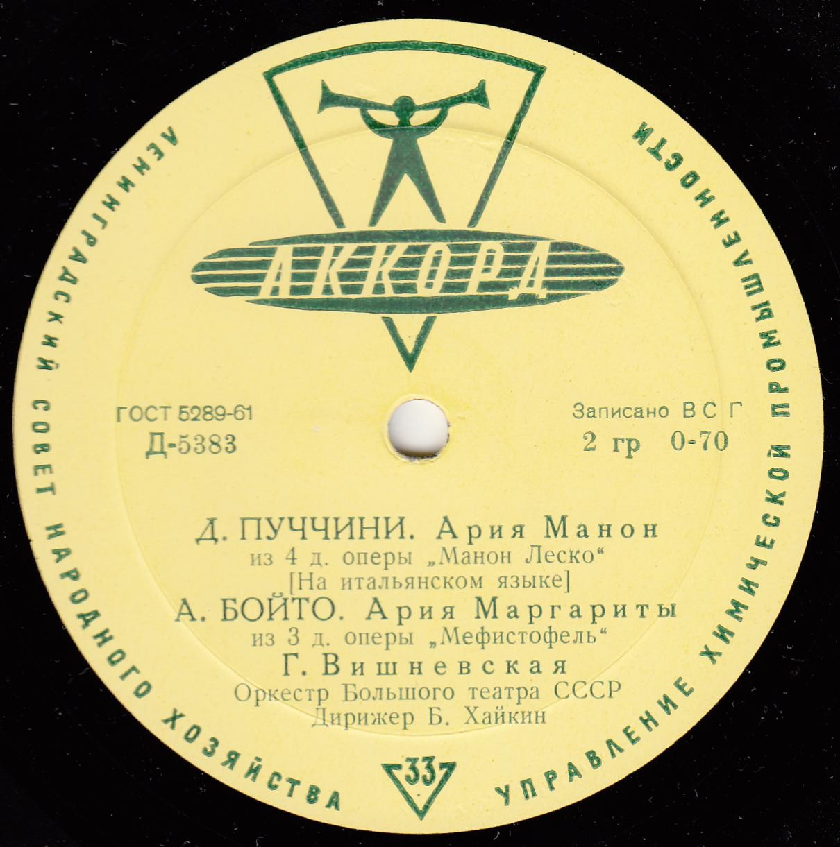 Галина ВИШНЕВСКАЯ (сопрано). Арии из опер (на итальянском языке)