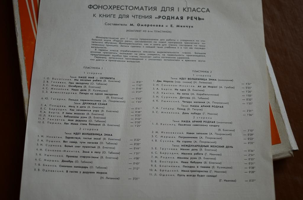 ФОНОХРЕСТОМАТИЯ для I класса к книге для чтения «Родная речь» (1/6)