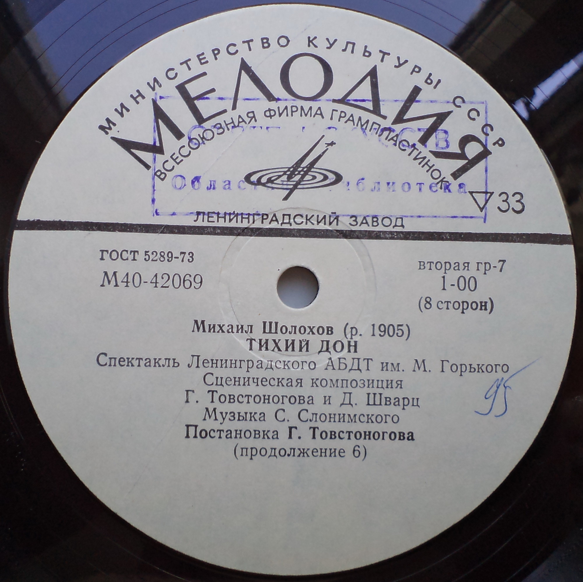 М. ШОЛОХОВ. "Тихий Дон", спектакль Ленинградского академического Большого драматического театра имени М. Горького