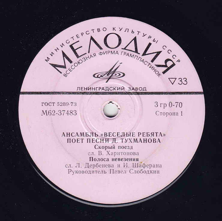 Ансамбль "Веселые ребята" поет песни Давида Тухманова