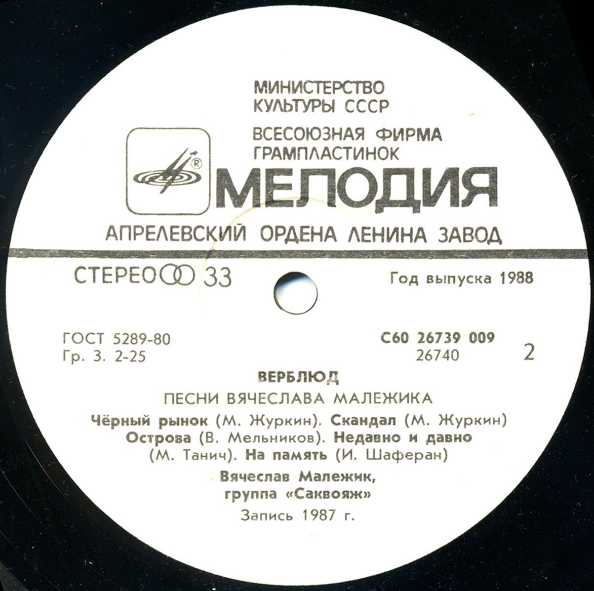 Верблюд - Песни Вячеслава Малежика