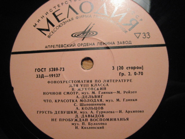 Фонохрестоматия по литературе для VIII класса