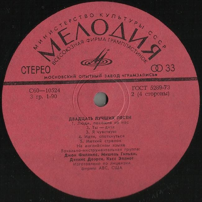 Вокально-инструментальная группа "Мамас энд Папас" - 20 лучших песен