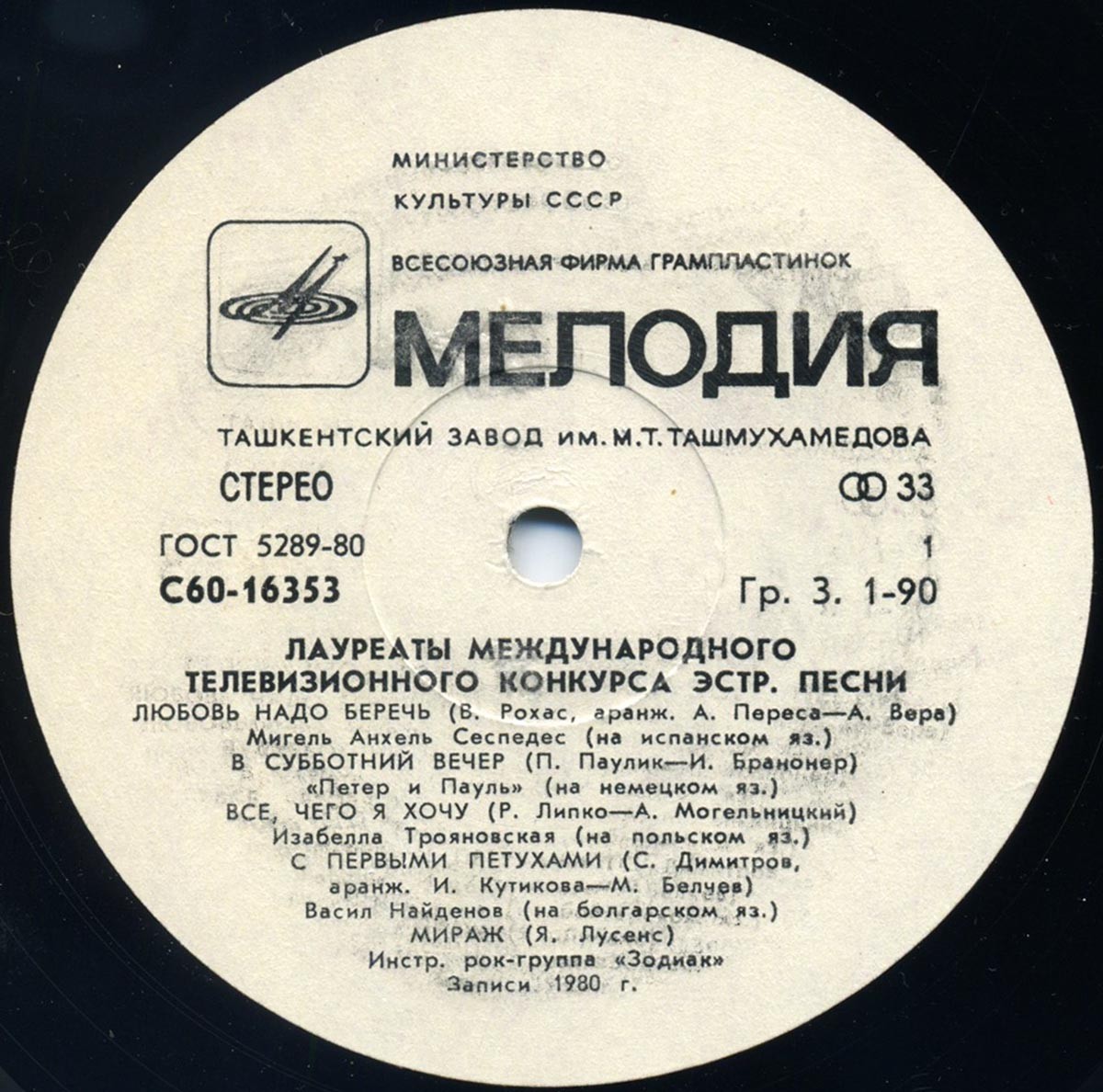 Лауреаты международного телевизионного конкурса эстрадной песни