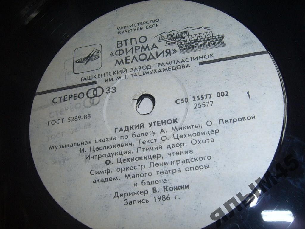 ГАДКИЙ УТЕНОК. Музыкальная сказка (по Г. X. Андерсену и балету А. Микиты, О. Петровой, И. Цеслюкевич; текст О. Цехновицер).