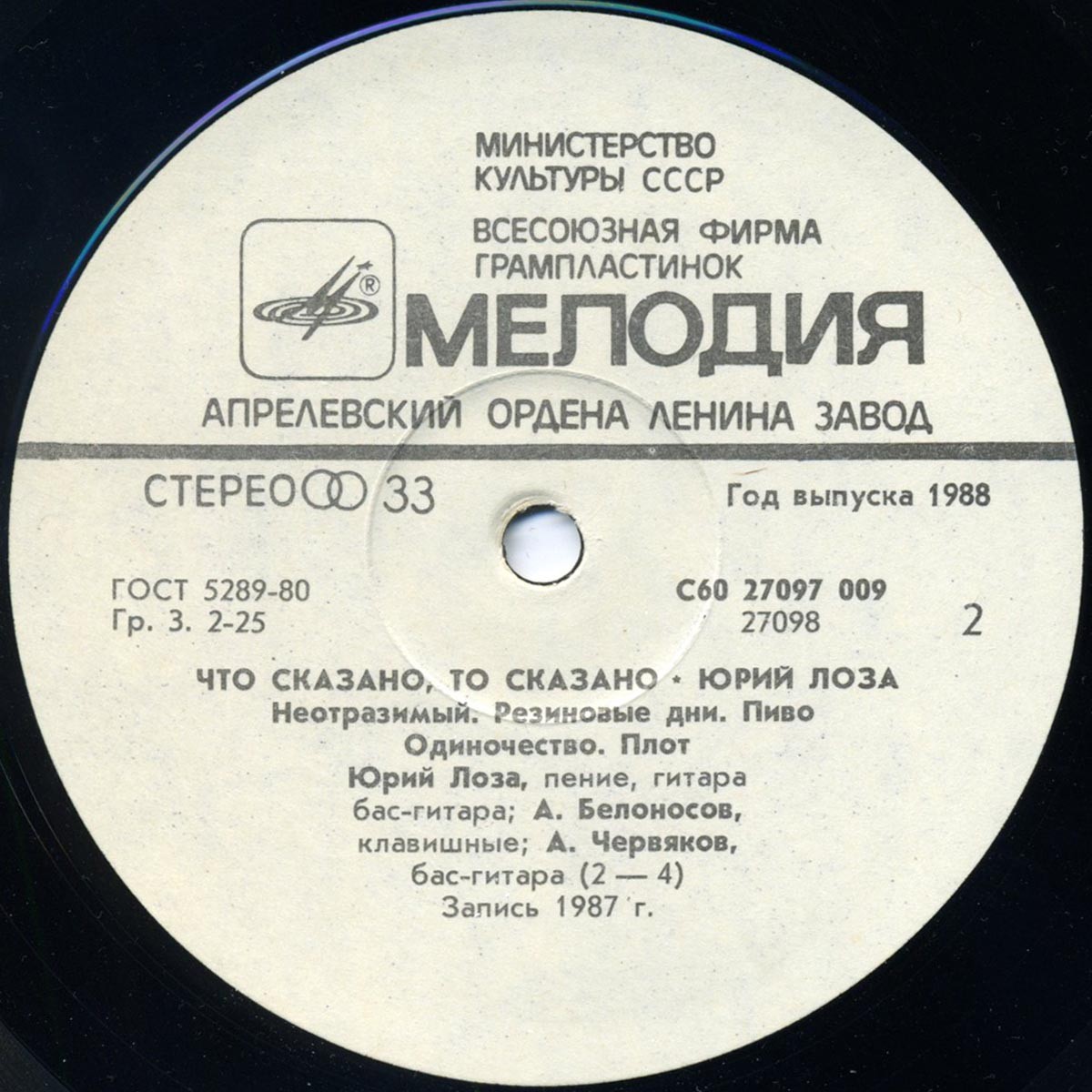 Юрий ЛОЗА "Что сказано, то сказано"