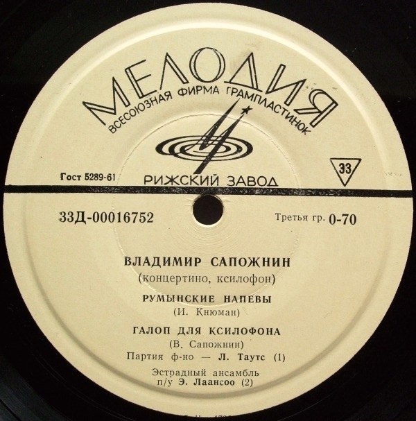 САПОЖНИН Владимир (скрипка, губная клавигармоника, концертина, ксилофон)