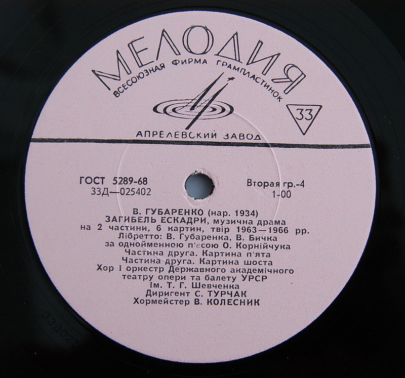 В. ГУБАРЕНКО. «Загибель ескадри», музыкальная драма (на украинском языке)