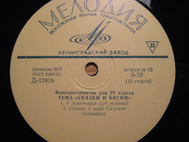 ФОНОХРЕСТОМАТИЯ для IV класса (8/8): Тема "Сказки и басни"