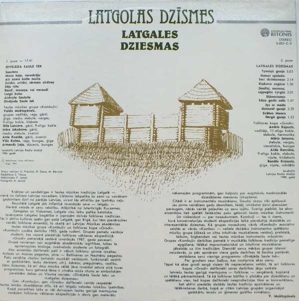 Valdis  Muktupāvels and Andris Kapusts. Latgolas dzīsmes. Latgales dziesmas [Songs of Latgale].