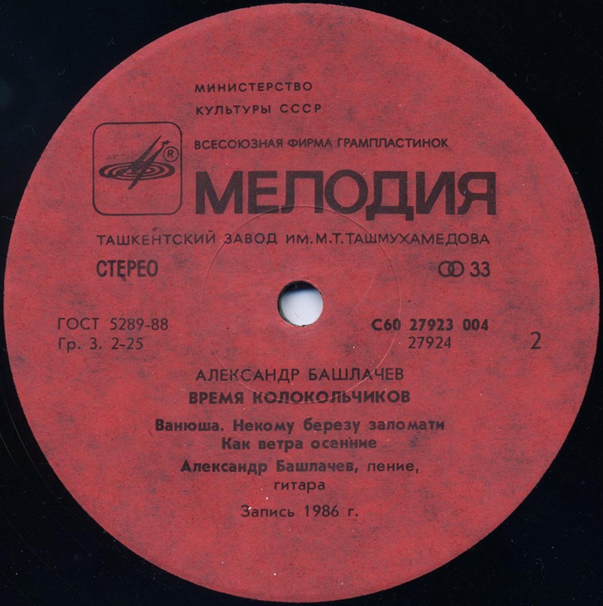 Александр БАШЛАЧЁВ. «Время колокольчиков»