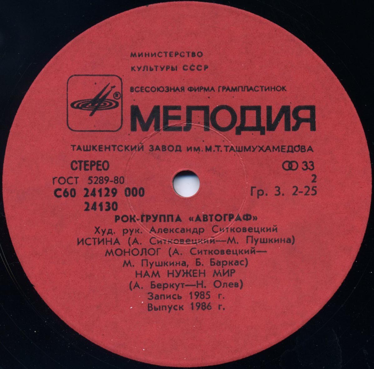 Рок-группа «АВТОГРАФ», худ. рук. Александр Ситковецкий