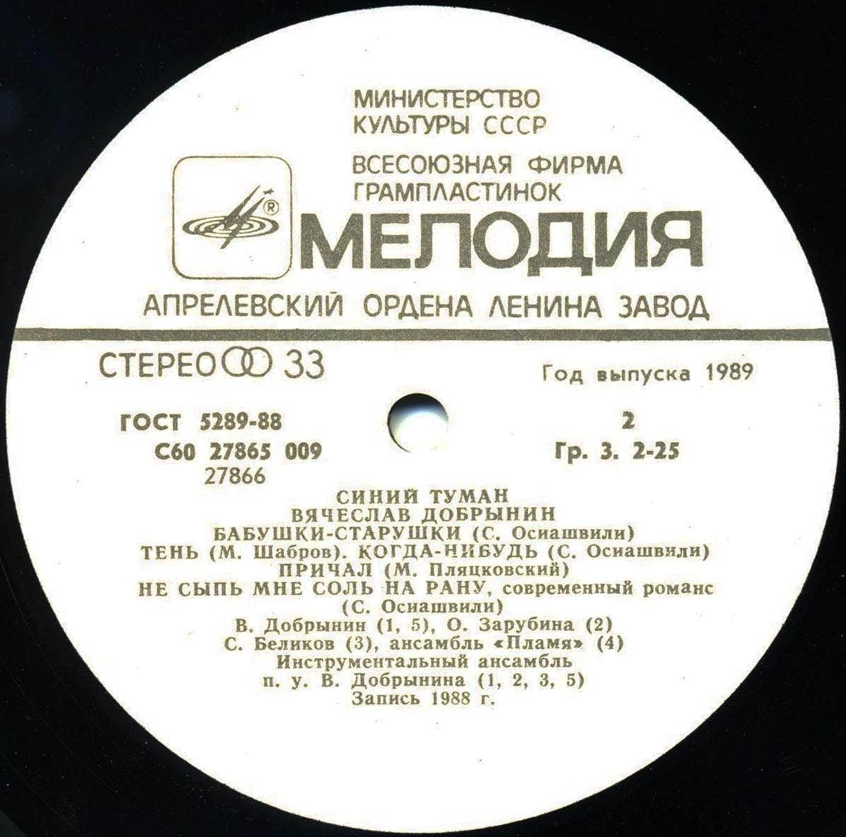 Вячеслав Добрынин. Синий туман