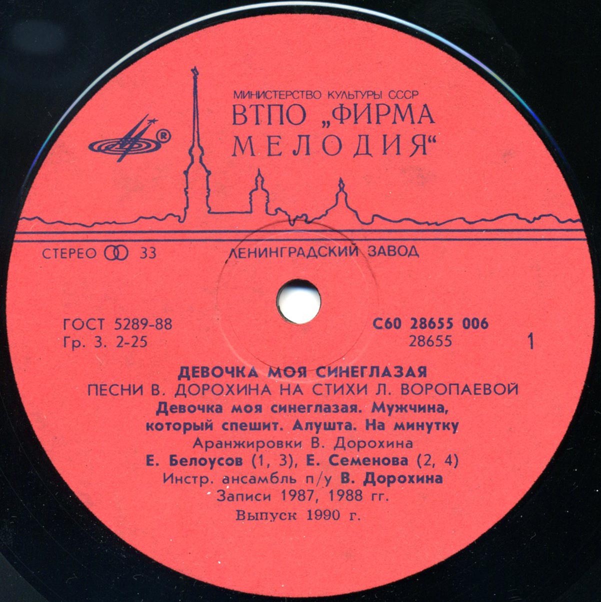 ДЕВОЧКА МОЯ СИНЕГЛАЗАЯ. Песни Виктора Дорохина и Любови Воропаевой