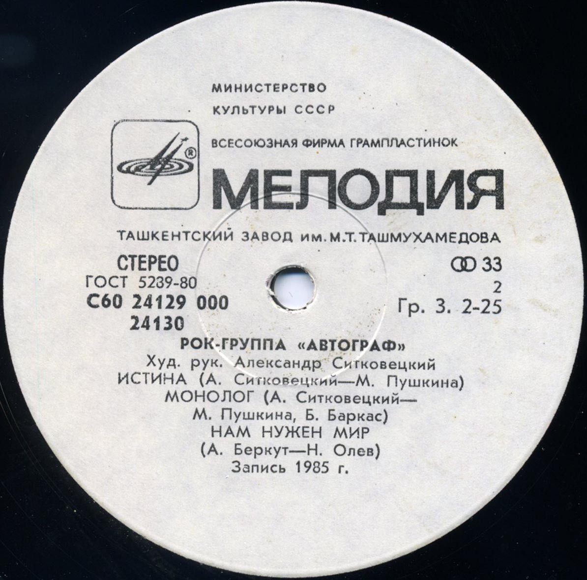 Рок-группа «АВТОГРАФ», худ. рук. Александр Ситковецкий