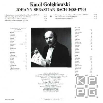 Karol Gołębiowski - J.S. Bach - Chorały lipskie 1-7 [по заказу польской фирмы WIFON, LP 136]