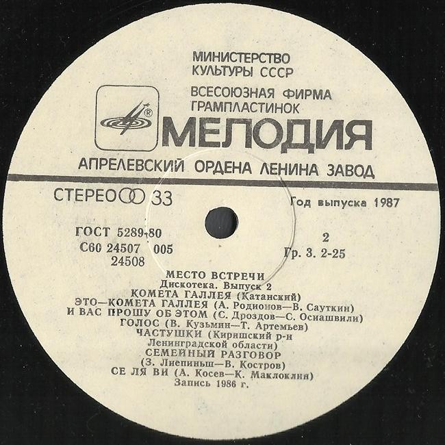 МЕСТО ВСТРЕЧИ ДИСКОТЕКА. Выпуск 2