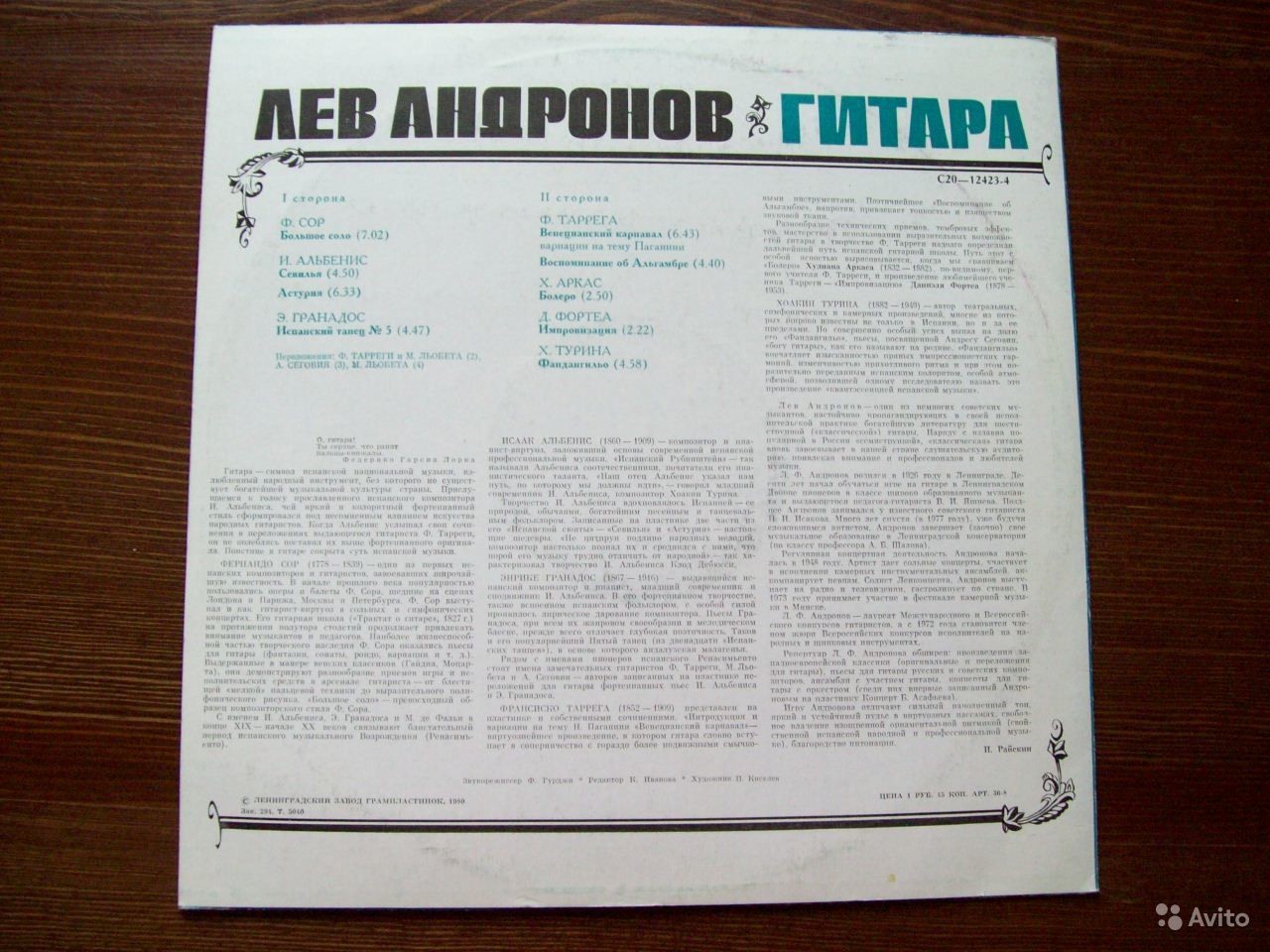 Лев Андронов‎, гитара