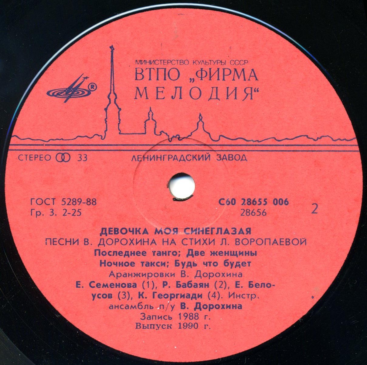 ДЕВОЧКА МОЯ СИНЕГЛАЗАЯ. Песни Виктора Дорохина и Любови Воропаевой