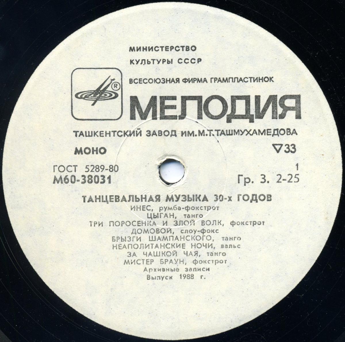 Танцевальная музыка 30-х годов