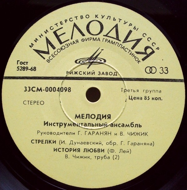 Инстр. ансамбль "Мелодия", рук. Г. Гаранян и В. Чижик