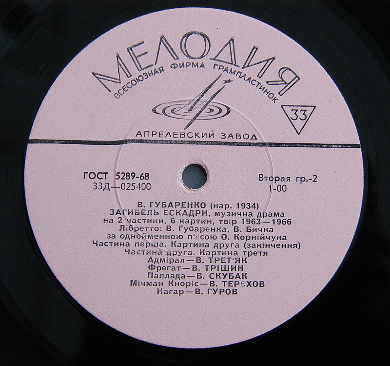 В. ГУБАРЕНКО. «Загибель ескадри», музыкальная драма (на украинском языке)